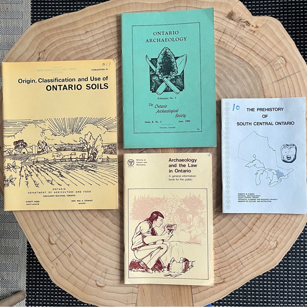 Set of 4 vintage Ontario archaeology, history and soil books